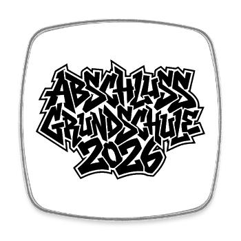 Abschluss Grundschule 2026 Graffiti - Viereckiger Kühlschrankmagnet - Weiß - Vorne