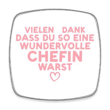 Beste Chefin Abschied Jobwechsel Rente - Viereckiger Kühlschrankmagnet - Weiß - Vorne