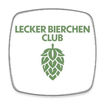 Lecker Bierchen Club - Lecker Bierchen - Bier - Viereckiger Kühlschrankmagnet - Weiß - Vorne