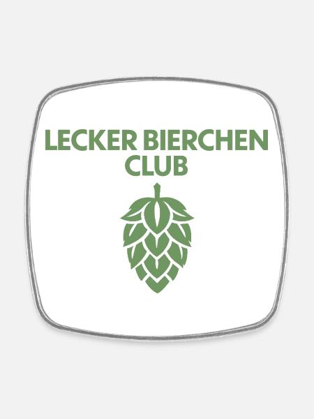 Lecker Bierchen Club - Lecker Bierchen - Bier - Viereckiger Kühlschrankmagnet - Weiß