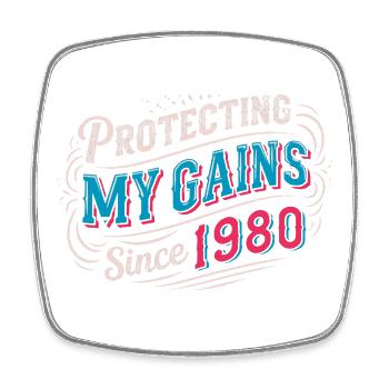 Vintage Muscle Mommy Shirt 1980 Geschenk - Viereckiger Kühlschrankmagnet - Weiß - Vorne
