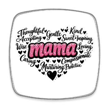 Mama Pink Glitzer Herz Muttertag Geschenk Design - Viereckiger Kühlschrankmagnet - Weiß - Vorne