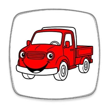 Truck Kids - Square fridge magnet - white - Front