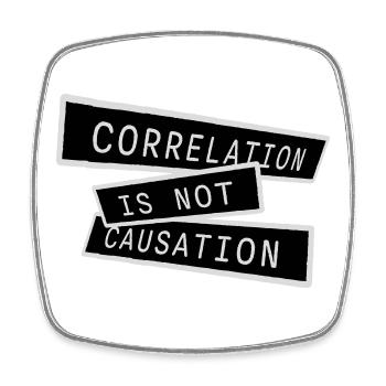 Correlation Is Not Causation Nerd Science - Square fridge magnet - white - Front