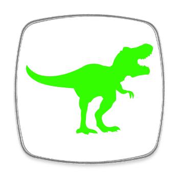 Silhouette de Dino Rex Vert - Magnet carré - blanc - Devant
