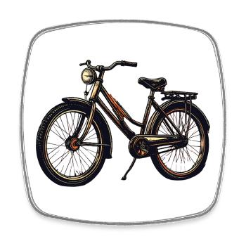 Silhouette de vélo vintage - Magnet carré - blanc - Devant