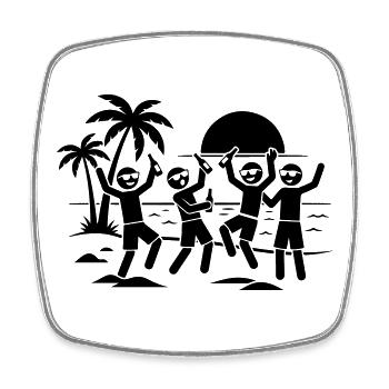 Beach Holiday Party - Square fridge magnet - white - Front