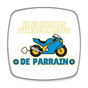 J'imite la moto de parrain - Magnet carré - blanc - Devant