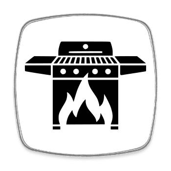 Gas Grill Grill Master BBQ Grill Party Father's Day - Square fridge magnet - white - Front