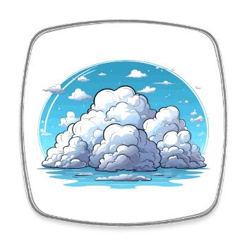 Cloud Island by the Sea - Square fridge magnet - white - Front