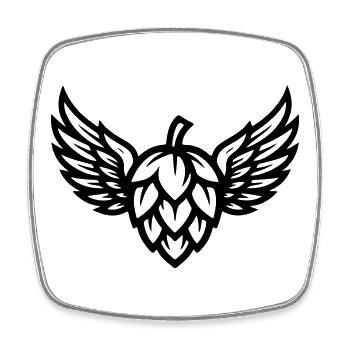 Hopfen Symbol - Viereckiger Kühlschrankmagnet - Weiß - Vorne