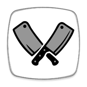 Cleaver Butcher Meat Grill Master BBQ - Square fridge magnet - white - Front
