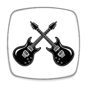 E-Gitarre - Viereckiger Kühlschrankmagnet - Weiß - Vorne