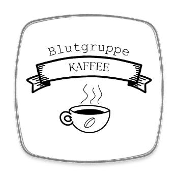 Blutgruppe Kaffee - Viereckiger Kühlschrankmagnet - Weiß - Vorne