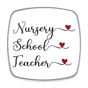 Governess - Square fridge magnet - white - Front