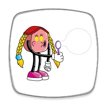 bubble girl house - Magnet carré - blanc - Devant