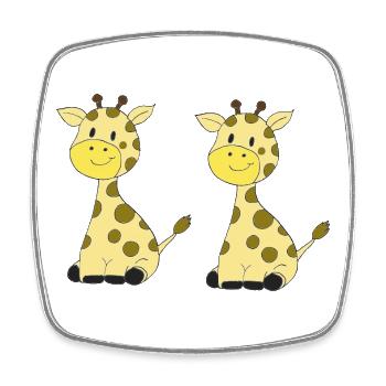 Doppelte Giraffenfreundschaft - Viereckiger Kühlschrankmagnet - Weiß - Vorne