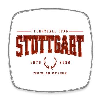 Flunkyball Profi Team Stuttgart Vintage Shirt - Viereckiger Kühlschrankmagnet - Weiß - Vorne