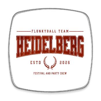 Flunkyball Profi Team Heidelberg Vintage Shirt - Viereckiger Kühlschrankmagnet - Weiß - Vorne