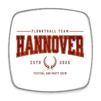 Flunkyball Profi Team Hannover Vintage Shirt - Viereckiger Kühlschrankmagnet - Weiß - Vorne