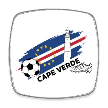 Cap-Vert Football Maillot Supporter Cape Verde - Magnet carré - blanc - Devant