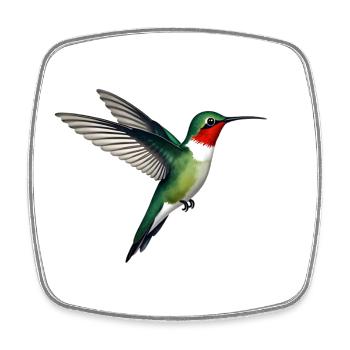 Colibri - Magnet carré - blanc - Devant