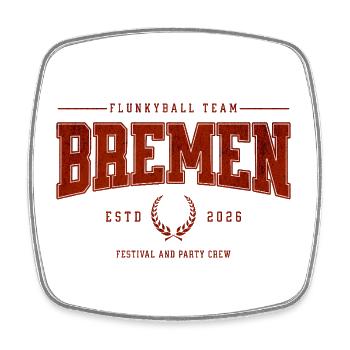 Flunkyball Profi Team Bremen Vintage Shirt - Viereckiger Kühlschrankmagnet - Weiß - Vorne