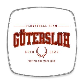 Flunkyball Profi Team Gütersloh Vintage Shirt - Viereckiger Kühlschrankmagnet - Weiß - Vorne