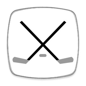 Hockey - Viereckiger Kühlschrankmagnet - Weiß - Vorne