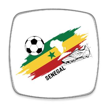 Senegaler Fußballtrikot-Anhänger Senegal-Foot - Viereckiger Kühlschrankmagnet - Weiß - Vorne