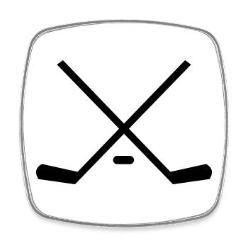 hockey - Viereckiger Kühlschrankmagnet - Weiß - Vorne