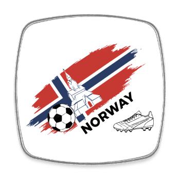 Norvège Football Maillot Supporter Norway Foot - Magnet carré - blanc - Devant