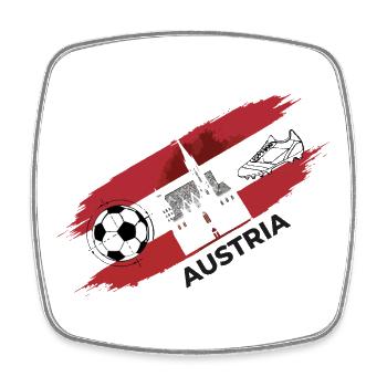 Autriche Football Maillot Supporter Austria Foot - Magnet carré - blanc - Devant