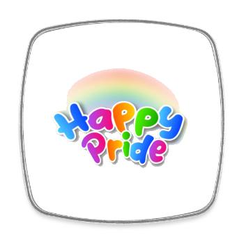 Happy Pride Rainbow Tippfehler - Viereckiger Kühlschrankmagnet - Weiß - Vorne