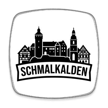 Schmalkalden Silhouette Wahrzeichen - Viereckiger Kühlschrankmagnet - Weiß - Vorne