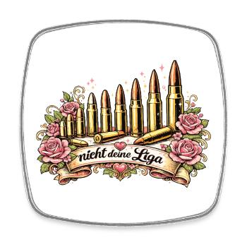 nicht_deine_Liga - Viereckiger Kühlschrankmagnet - Weiß - Vorne