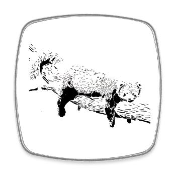 Lazy Red Panda - Magnet carré - blanc - Devant