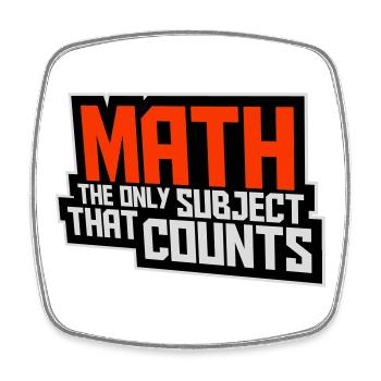 Math The Only Subject That Counts Nerd Mathe Logo - Viereckiger Kühlschrankmagnet - Weiß - Vorne