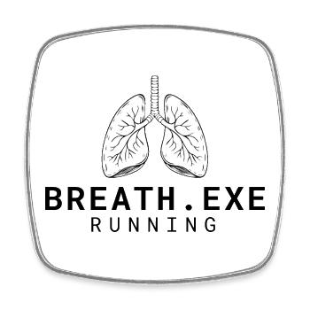 Breath.exe Running | Mindfulness Humor - Viereckiger Kühlschrankmagnet - Weiß - Vorne
