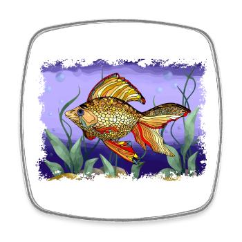 poisson - Magnet carré - blanc - Devant