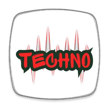 Techno Graffiti Night - Square fridge magnet - white - Front