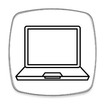 Ordinateur portable - Magnet carré - blanc - Devant