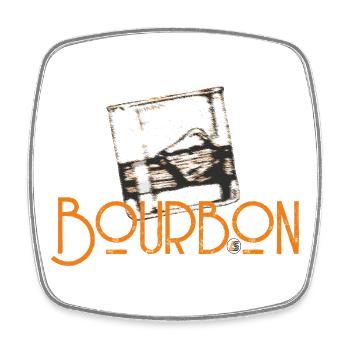 Bourbon2 - Viereckiger Kühlschrankmagnet - Weiß - Vorne