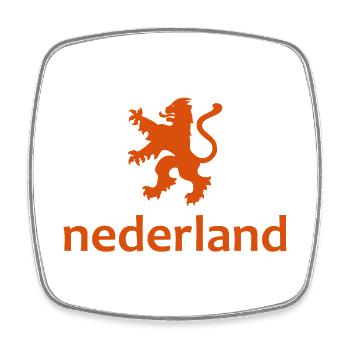 Niederlande - Nederland - Netherlands - Lion Löwe - Viereckiger Kühlschrankmagnet - Weiß - Vorne