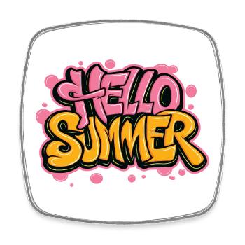 Hello Summer Street Style Graffiti - Viereckiger Kühlschrankmagnet - Weiß - Vorne