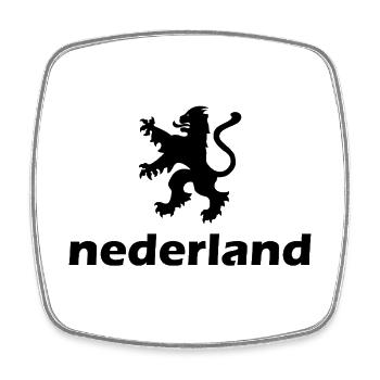 Niederlande - Nederland - Netherlands - Lion Löwe - Viereckiger Kühlschrankmagnet - Weiß - Vorne