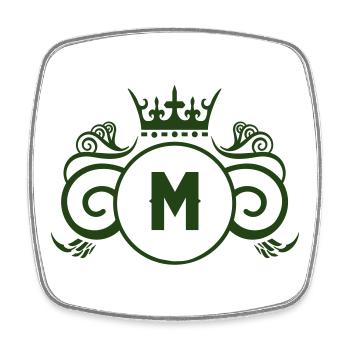 M_wappen - Viereckiger Kühlschrankmagnet - Weiß - Vorne