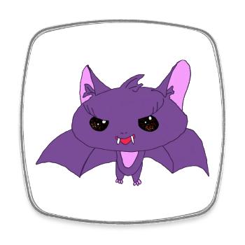 Little Bat – Niedlich Dunkel - Viereckiger Kühlschrankmagnet - Weiß - Vorne