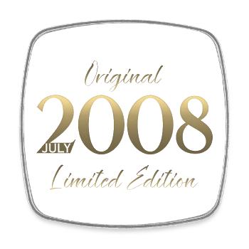 18th Birthday Gift Vintage July Vintage 2008 - Square fridge magnet - white - Front