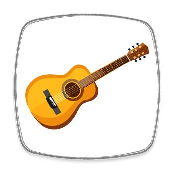 guitar - Square fridge magnet - white - Front